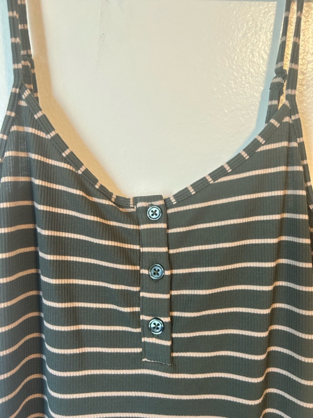 Ribbed Sage L Maxi Dress Minimalist Boho Strappy Casual Essential Loungewear